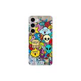 Samsung Galaxy S23 Plus ile Uyumlu Grafiti Doodle Tasarımlı Şeffaf Silikon Kılıf
