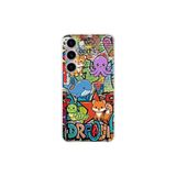 Samsung Galaxy S23 Plus ile Uyumlu Grafiti Mini Tasarımlı Şeffaf Silikon Kılıf