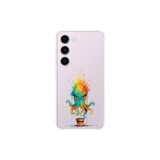 Samsung Galaxy S23 Plus ile uyumlu Splash ahtapot tasarımlı şeffaf silikon kılıf