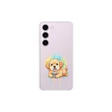Samsung Galaxy S23 Plus ile Uyumlu Splash Köpek Tasarımlı Şeffaf Silikon Kılıf