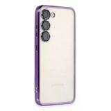 Samsung Galaxy S23 Plus Kılıf Lensli Silikon - Mor-(5796)
