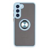 Samsung Galaxy S23 Plus Kılıf Montreal Yüzüklü Silikon Kapak - Buz Mavi-(5796)
