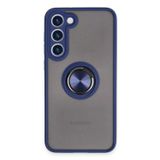 Samsung Galaxy S23 Plus Kılıf Montreal Yüzüklü Silikon Kapak - Lacivert-(5796)