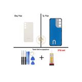 Samsung Galaxy S23 Plus Krem Renk Uyumlu Arka Kapak + Tamir Seti + B7000 Yapıştırıcı Arka Cam Batarya Kapağı Pil Kapağı Lazer Kesim Back Cover Galaxy S23 Plus Uyumlu