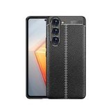 Samsung Galaxy S23 Plus Uyumlu Deri Desenli Niss Dikiş Tasarımlı Darbe Dirençli Silikon Kılıf