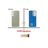Samsung Galaxy S23 Plus Yeşil Renk Uyumlu Arka Kapak + B7000 Yapıştırıcı Arka Cam Batarya Kapağı Pil Kapağı Lazer Kesim Back Cover Galaxy S23 Plus Uyumlu
