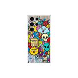 Samsung Galaxy S23 Ultra ile Uyumlu Grafiti Doodle Tasarımlı Şeffaf Silikon Kılıf