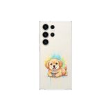 Samsung Galaxy S23 Ultra ile Uyumlu Splash Köpek Tasarımlı Şeffaf Silikon Kılıf