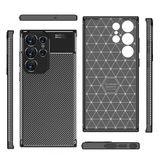 Samsung Galaxy S23 Ultra Kılıf Karbon Tasarım Negro Silikon Kapak