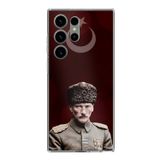 Samsung Galaxy S23 ULTRA Uyumlu Ay Yıldız ve Başkomutan Atatürk Baskılı Silikon Kılıf