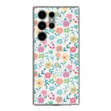 Samsung Galaxy S23 ULTRA Uyumlu Dekoratif Çiçekler Baskılı Silikon Kılıf