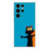 Samsung Galaxy S23 Ultra Uyumlu Kedi Uyarısı Baskılı Silikon Kılıf