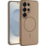 Samsung Galaxy S23 Ultra Uyumlu Kılıf Zebana Mono M-Safe Silikon Kılıf Desert Titanyum - Çöl Titanyum