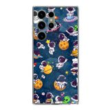 Samsung Galaxy S23 ULTRA Uyumlu Minik Astronotlar Uzayda Baskılı Silikon Kılıf