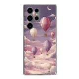 Samsung Galaxy S23 ULTRA Uyumlu Mor Gökyüzü ve Uçan Balon Baskılı Silikon Kılıf