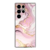 Samsung Galaxy S23 ULTRA Uyumlu Pembe Mermer Baskılı Silikon Kılıf