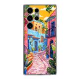 Samsung Galaxy S23 ULTRA Uyumlu Renkli Sanat Sokak Silikon Kılıf Baskılı Silikon Kılıf