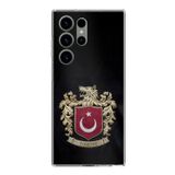 Samsung Galaxy S23 ULTRA Uyumlu Türk Sembolü Kurt ve Bayrak Desenli Baskılı Silikon Kılıf