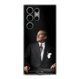 Samsung Galaxy S23 ULTRA Uyumlu Ufka Bakan Lider Atatürk Baskılı Silikon Kılıf