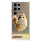 Samsung Galaxy S23 Ultra Uyumlu Zıplayan Kedi Baskılı Silikon Kılıf