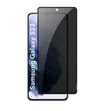 Samsung Galaxy S23 Uyumlu Tam Kaplayan Hayalet Cam Siyah Karartma Ekran Koruyucu Cam Anti-Static