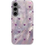 Samsung Galaxy S24 Fe Uyumlu Kılıf Zebana Pink Heart Silikon Kılıf Lila