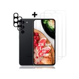 Samsung Galaxy S24 Plus Ekran Koruyucu Cam + Lens Koruyucu Cam 2'Li Set 9H Temperli Lens Ekran Camı