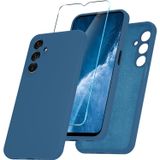 Samsung Galaxy S24 Plus Silikon Kılıf | Tam Koruma, Darbeye Dayanıklı | Ekran Koruyucu Dahil | Yumuşak, Çizilmeyi Önleyen Mikrofiber İç Kaplama (Lacivert, Samsung Galaxy S24 Plus)