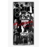 Samsung Galaxy S24 Ultra Uyumlu Kırmızı Mustafa Kemal Atatürk İmza Baskılı Silikon Kılıf Renkli