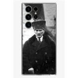 Samsung Galaxy S24 Ultra Uyumlu Mustafa Kemal Atatürk Portre Baskılı Silikon Kılıf Renkli