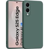 Samsung Galaxy S25 Edge ile Uyumlu Kılıf Içi Kadife Lansman Tasarım Telefon Kılıfı Kapak - Koyu Yeşil