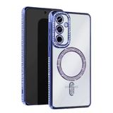 Samsung Galaxy S25 Kılıf Joke Simli Magneticsafe Kılıf - Mavi