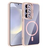 Samsung Galaxy S25 Plus İle Uyumlu Kılıf Standlı ve Kamera Lens Hediyeli Kablosuz Şarj Özellikli Etro Kapak T37294 Pembe