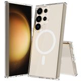 Samsung Galaxy S25 Ultra İle Uyumlu Kılıf Kablosuz Şarj Özellikli Şeffaf Sert PC Embos Kapak