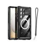 Samsung Galaxy S25 Ultra İle Uyumlu Kılıf Su Geçirmez 360 Derece Koruma Waterproof Telefon Kılıfı Siyah