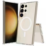 Samsung Galaxy S25 Ultra Uyumlu Şeffaf Magsafe Kılıf Darbe Emici Silikon, Kamera Korumalı, Manyetik