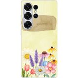 Samsung Galaxy S25 ULTRA Uyumlu Sulu Boya Dokulu Vazoda Çiçek Desenli Baskılı Silikon Kılıf