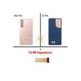 Samsung Galaxy S26 Pembe Renk Uyumlu Lensli Arka Kapak + B7000 Yapıştırıcı Arka Cam Batarya Kapağı Pil Kapağı Lazer Kesim Back Cover Galaxy S26 Uyumlu