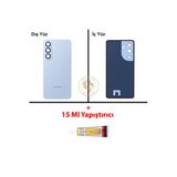 Samsung Galaxy S26 Plus Mavi Renk Uyumlu Lensli Arka Kapak + B7000 Yapıştırıcı Arka Cam Batarya Kapağı Pil Kapağı Lazer Kesim Back Cover Galaxy S26 Plus Uyumlu