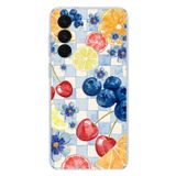 Samsung Galaxy S26+ PLUS Uyumlu Sulu Boya Meyve ve Çiçek Desenli Baskılı Silikon Kılıf