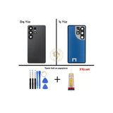 Samsung Galaxy S26 Ultra Siyah Renk Uyumlu Lensli Arka Kapak + Tamir Seti + B7000 Yapıştırıcı Arka Cam Batarya Kapağı Pil Kapağı Lazer Kesim Back Cover Galaxy S26 Ultra Uyumlu