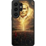 Samsung Galaxy S26 Ultra Uyumlu Mustafa Kemal Ataturk Tasarımlı Glossy Premium Kılıf - Siyah - Atatürk-293