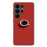 Samsung Galaxy S26 Ultra Uyumlu Sade Kahve Kupası Baskılı Silikon Kılıf