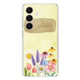 Samsung Galaxy S26 Uyumlu Sulu Boya Dokulu Vazoda Çiçek Desenli Baskılı Silikon Kılıf