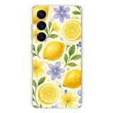 Samsung Galaxy S26 Uyumlu Sulu Boya Limon ve Çiçek Desenli Baskılı Silikon Kılıf