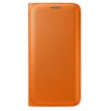 Samsung Galaxy S6 Edge Orjinal Flip Wallet (Deri Görünümlü) - Turuncu EF-WG925POEGWW