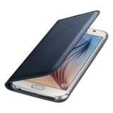 Samsung Galaxy S6 EF-WG920PBEGWW Siyah Flip Wallet Deri Görünümlü Orjinal Cep Telefonu Kılıfı