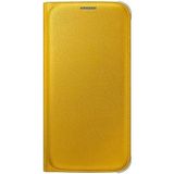Samsung Galaxy S6 Flip Wallet (Deri Görünümlü) Orjinal Sarı EF-WG920PYEGWW