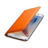 Samsung Galaxy S6 Flip Wallet (Deri Görünümlü) Orjinal Turuncu EF-WG920POEGWW