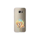 Samsung Galaxy S7 Edge ile Uyumlu Splash Köpek Tasarımlı Slimfit Şeffaf Silikon Kılıf
